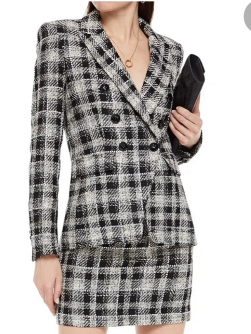 Veronica Beard high rise plaid tweed Arezzo mini skirt sz 6